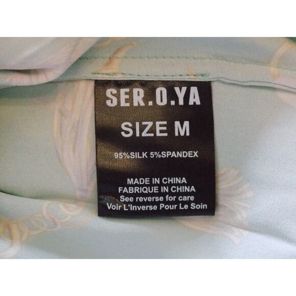 SER.O.YA Farah silk mini dress size Medium NWT nautical mint green Revolve brand - Picture 8 of 9